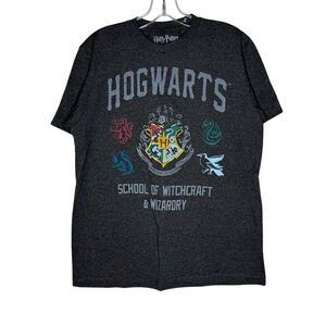 Harry Potter Hogwarts Black Short Sleeve T-shirt Size M Graphic Print Witchcraft